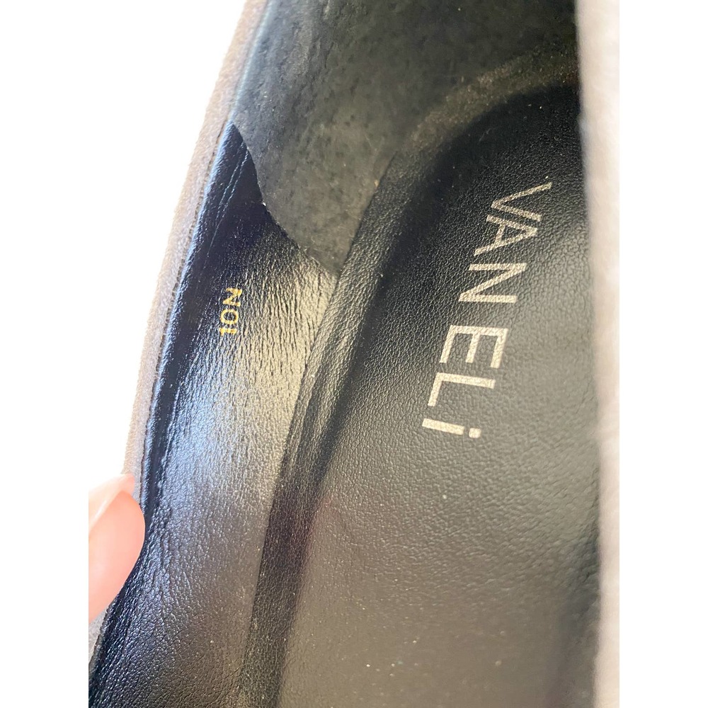 VANELI Women's Gray Suede Pointed Toe Chunky Block Heel Pumps size 10 Narrow - Picture 8 of 11